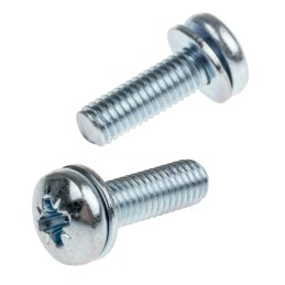 1 Bag of 100 - RS PRO M5 x 16 mmmm Zinc Plated Steel Pan Head Sems Screw, Spring Washer