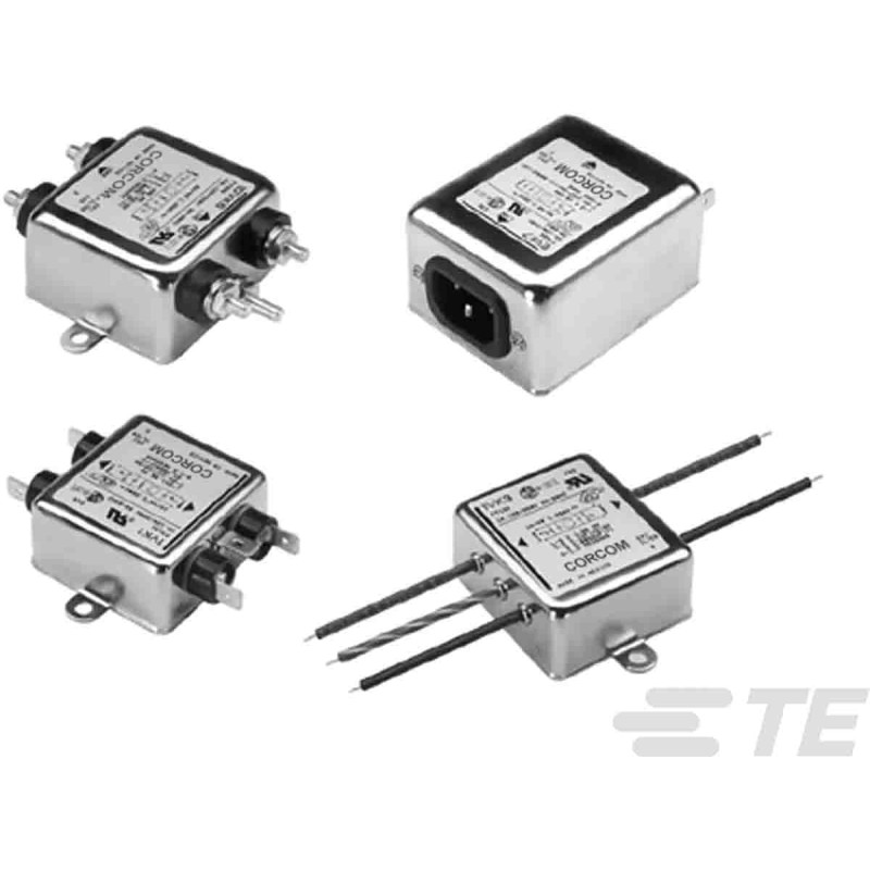 12 pcs - TE Connectivity, Corcom K 5A 250 V ac 50/60Hz, Flange Mount RFI Filter, Fast-On, Single Phase