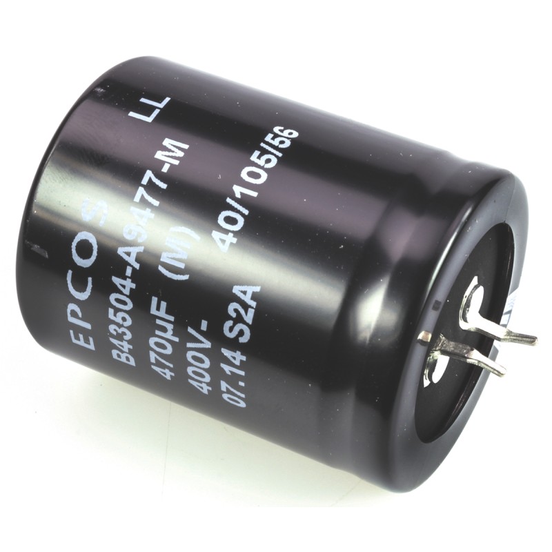 60 pcs - EPCOS 470μF Aluminium Electrolytic Capacitor 400V dc, Snap-In - B43504A9477M000