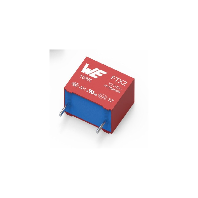 1 pcs - Wurth Elektronik WCAP-FTX2 Film Capacitor, 275V ac, ±10%, 4.7μF, Through Hole