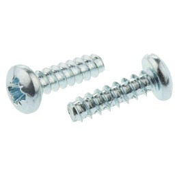 1 Bag of 100 - RS PRO Bright Zinc Plated, Clear Passivated Steel Pan Head Thread Forming Screw, N°6 x 13mm Long