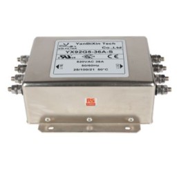 15 pcs - RS PRO 36A 300/520 V ac 50/60Hz, Chassis Mount Power Line Filter, Screw 3 Phase