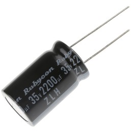 600 pcs - Rubycon 2200μF Aluminium Electrolytic Capacitor 35V dc, Radial, Through Hole - 35ZLH2200MEFC16X25