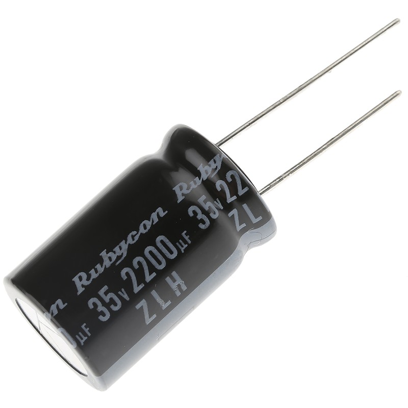 600 pcs - Rubycon 2200μF Aluminium Electrolytic Capacitor 35V dc, Radial, Through Hole - 35ZLH2200MEFC16X25