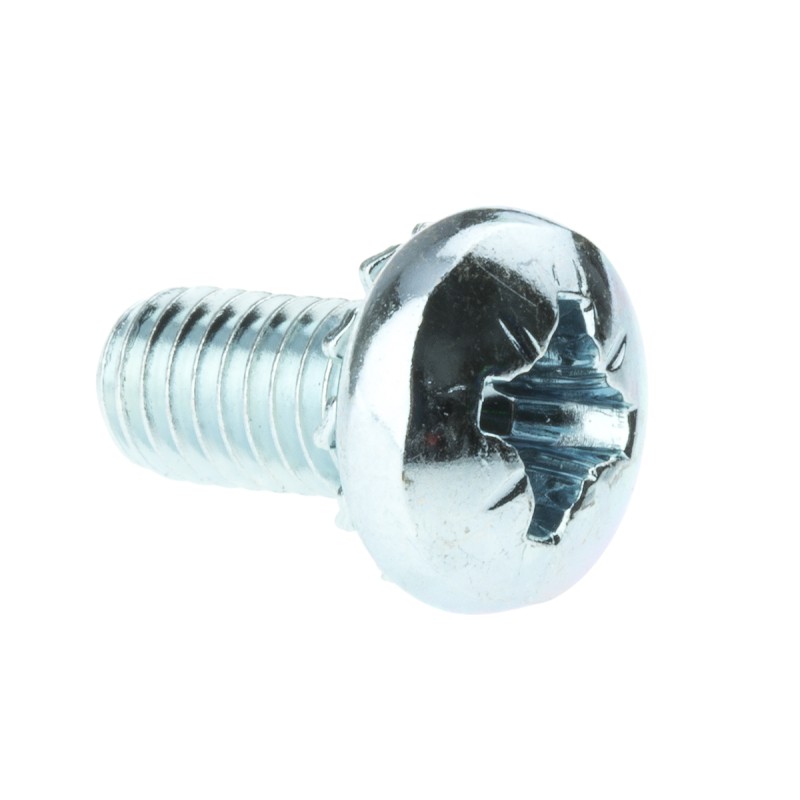 1 Bag of 100 - RS PRO M6 x 12 mmmm Zinc Plated Steel Pan Head Sems Screw, External Tooth Washer