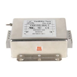 15 pcs - RS PRO 36A 300/520 V ac 50/60Hz, Chassis Mount Power Line Filter, Terminal Block 3 Phase