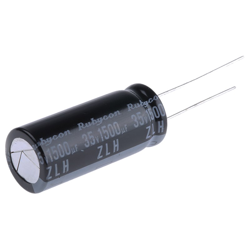 600 pcs - Rubycon 1500μF Aluminium Electrolytic Capacitor 35V dc, Radial, Through Hole - 35ZLH1500MEFC12.5X30