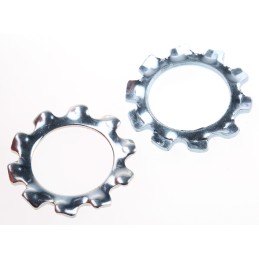 1 Bag of 100 - Bright Zinc Plated Steel External Tooth Lock Washer, M12
