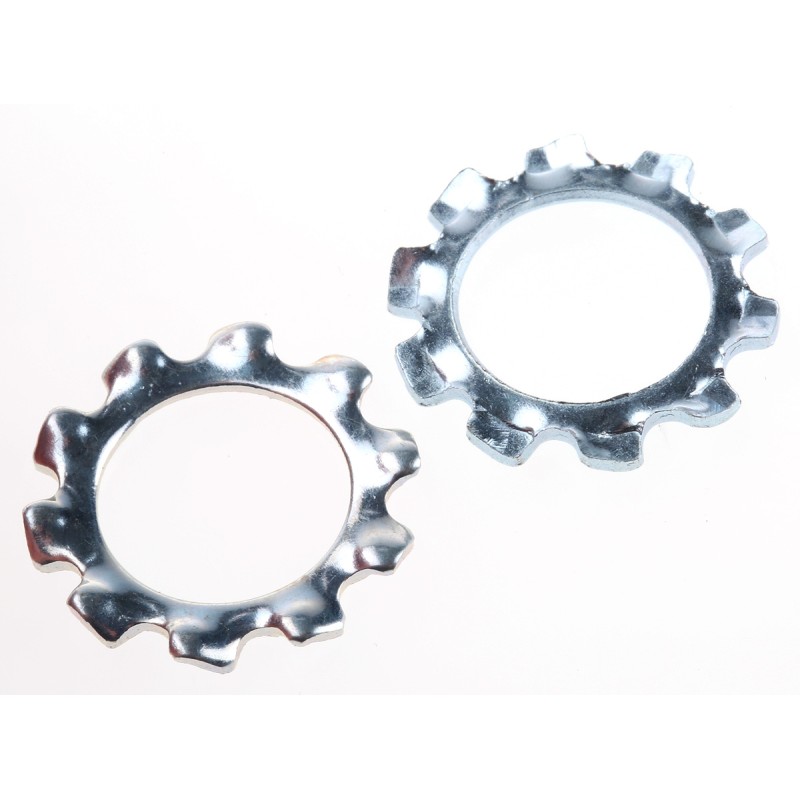 1 Bag of 100 - Bright Zinc Plated Steel External Tooth Lock Washer, M12