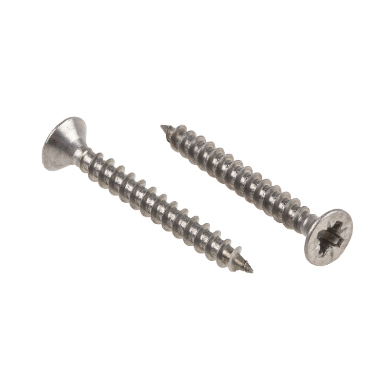 1 Bag of 100 - RS PRO Pozidriv Countersunk Stainless Steel Wood Screw, A2 304, 3.5mm Thread, 30mm Length