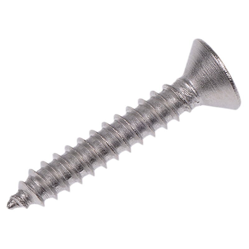 1 Bag of 100 - RS PRO Plain Stainless Steel Countersunk Head Self Tapping Screw, N°8 x 1in Long 25mm Long