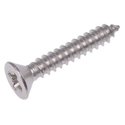 1 Bag of 100 - RS PRO Plain Stainless Steel Countersunk Head Self Tapping Screw, N°8 x 1in Long 25mm Long