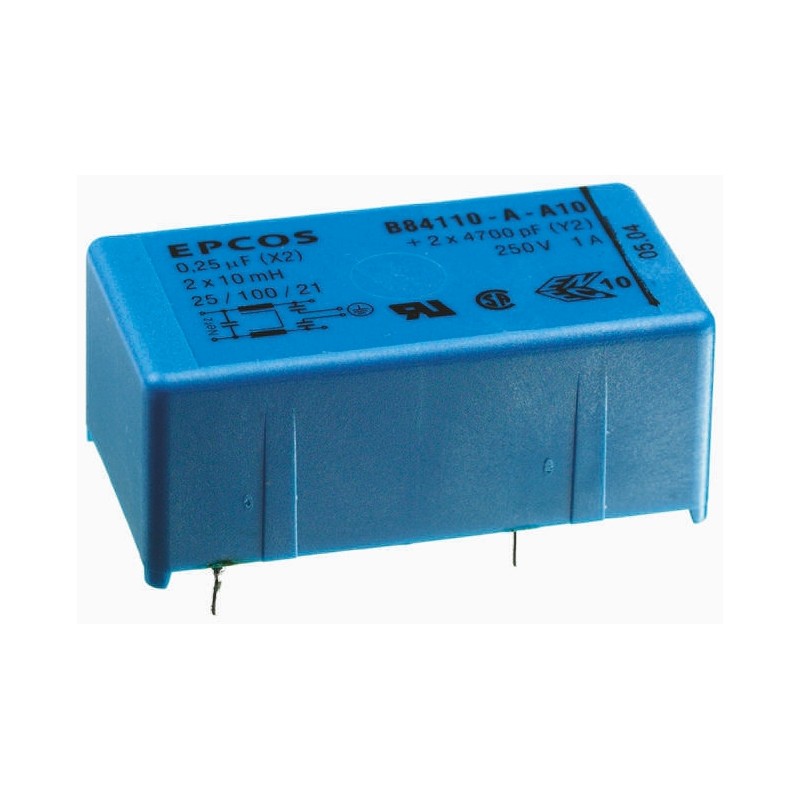 165 pcs - EPCOS, B84110-A 4A 250 V ac/dc 60Hz, Through Hole EMC Filter, Pin, Single Phase