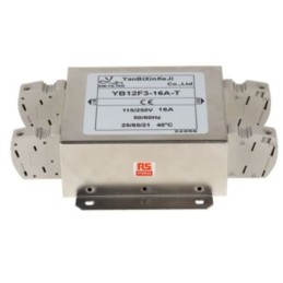 18 pcs - RS PRO 16A 115/250 V ac 50/60Hz, Chassis Mount Power Line Filter, Terminal Block, Single Phase