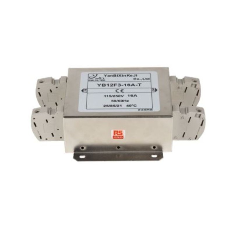 18 pcs - RS PRO 16A 115/250 V ac 50/60Hz, Chassis Mount Power Line Filter, Terminal Block, Single Phase