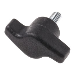 1 Pack of 10 - RS PRO Black Wing Clamping Knob, M6, Threaded Stud