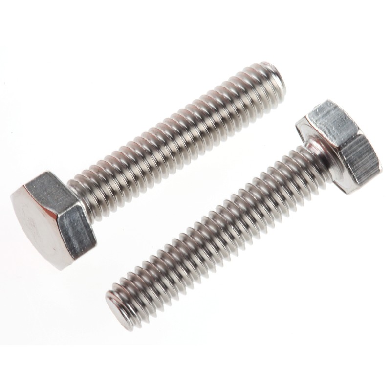 1 Bag of 100 - Plain Stainless Steel Hex, Hex Bolt, M4 x 20mm