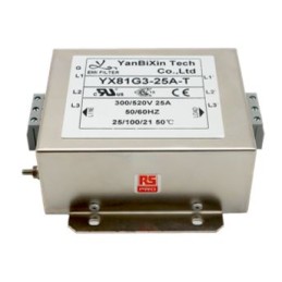 18 pcs - RS PRO 25A 300/520 V ac 50/60Hz, Chassis Mount Power Line Filter, Terminal Block 3 Phase