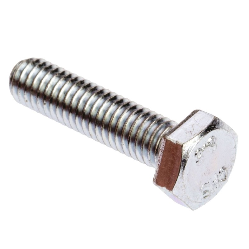 1 Bag of 100 - Zinc plated & clear Passivated Steel Hex, Hex Bolt, M6 x 25mm