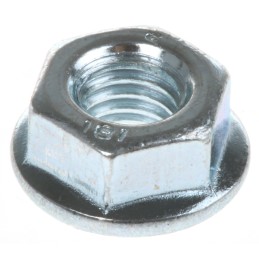 1 Bag of 100 - RS PRO, Bright Zinc Plated Steel Flanged Hex Nut, DIN 6923, M6