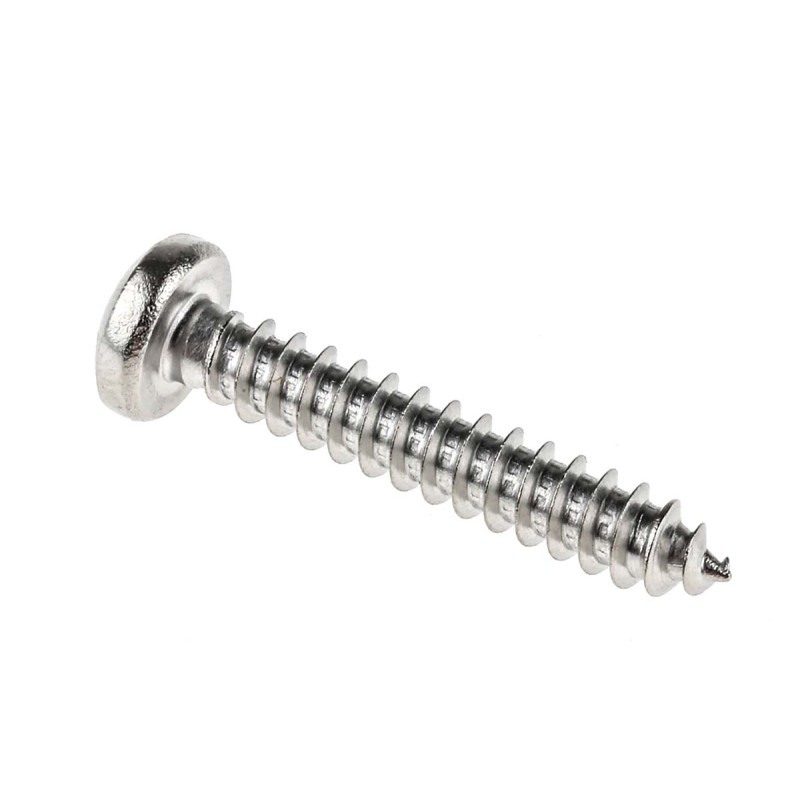 1 Bag of 100 - RS PRO Plain Stainless Steel Pan Head Self Tapping Screw, N°8 x 1in Long 25mm Long