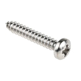 1 Bag of 100 - RS PRO Plain Stainless Steel Pan Head Self Tapping Screw, N°8 x 1in Long 25mm Long