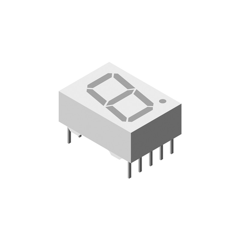 5 pcs - TDSO5160 Vishay 7-Segment LED Display, CC Red-Orange 5 mcd RH DP 13mm