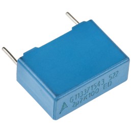 1 pcs - EPCOS B32522 Polyester Film Capacitor, 63 V ac, 100 V dc, ±10%, 2.2μF, Through Hole