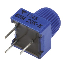 1 pcs - 20kΩ, Through Hole Trimmer Potentiometer 0.5W Top Adjust Vishay, 63M