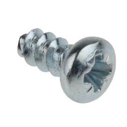 1 Bag of 100 - RS PRO Bright Zinc Plated, Clear Passivated Steel Pan Head Thread Forming Screw, N°4 x 6mm Long