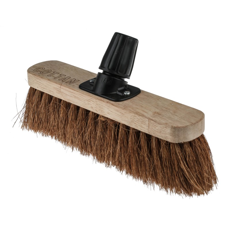1 pcs - Cottam Broom, Brown With Natural Coco Bristles for Indoor and Outdoor Areas