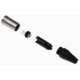1 pcs - Neutrik Cable Mount XLR Connector, Male, 50 V, 5 Way, Silver over Nickel Plating