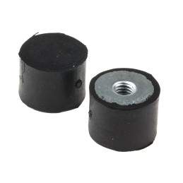 1 Pack of 4 - FIBET Cylindrical M6 Anti Vibration Mount, Female Buffer Foot with 39.9kg Compression Load