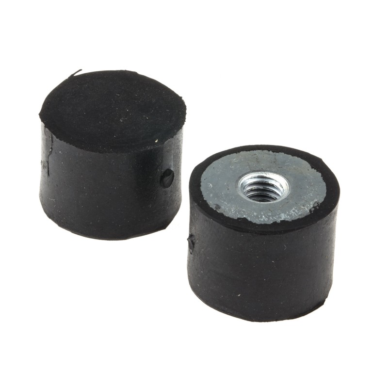 1 Pack of 4 - FIBET Cylindrical M6 Anti Vibration Mount, Female Buffer Foot with 39.9kg Compression Load