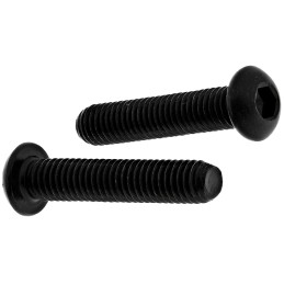 1 Bag of 100 - RS PRO Black, Self-Colour Steel Hex Socket Button Screw, ISO 7380, M6 x 30mm