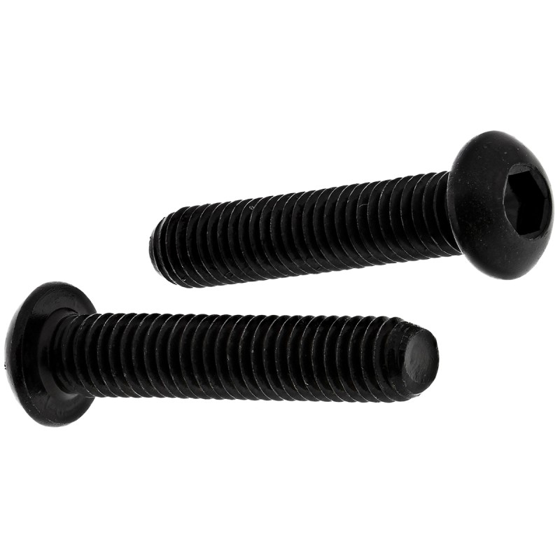 1 Bag of 100 - RS PRO Black, Self-Colour Steel Hex Socket Button Screw, ISO 7380, M6 x 30mm