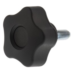 1 Pack of 5 - Elesa 69851 Black Multiple Lobes Clamping Knob, M6, Threaded Stud