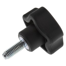 1 Pack of 5 - Elesa 69851 Black Multiple Lobes Clamping Knob, M6, Threaded Stud