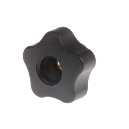 1 Pack of 5 - Elesa 69848 Black Multiple Lobes Clamping Knob, M6, Threaded Through Hole