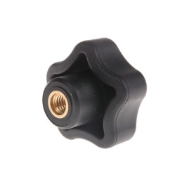 1 Pack of 5 - Elesa 69848 Black Multiple Lobes Clamping Knob, M6, Threaded Through Hole