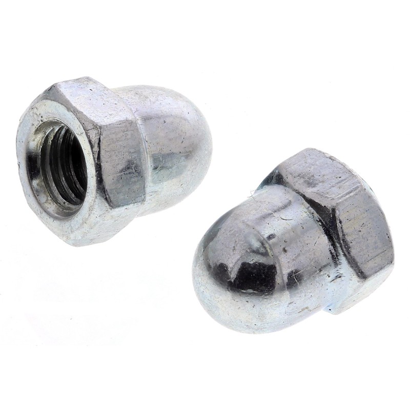 1 Bag of 100 - M5 Bright Zinc Plated Steel Dome Nut