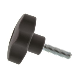 1 Pack of 5 - Elesa 69963 Black Multiple Lobes Clamping Knob, M8, Threaded Stud