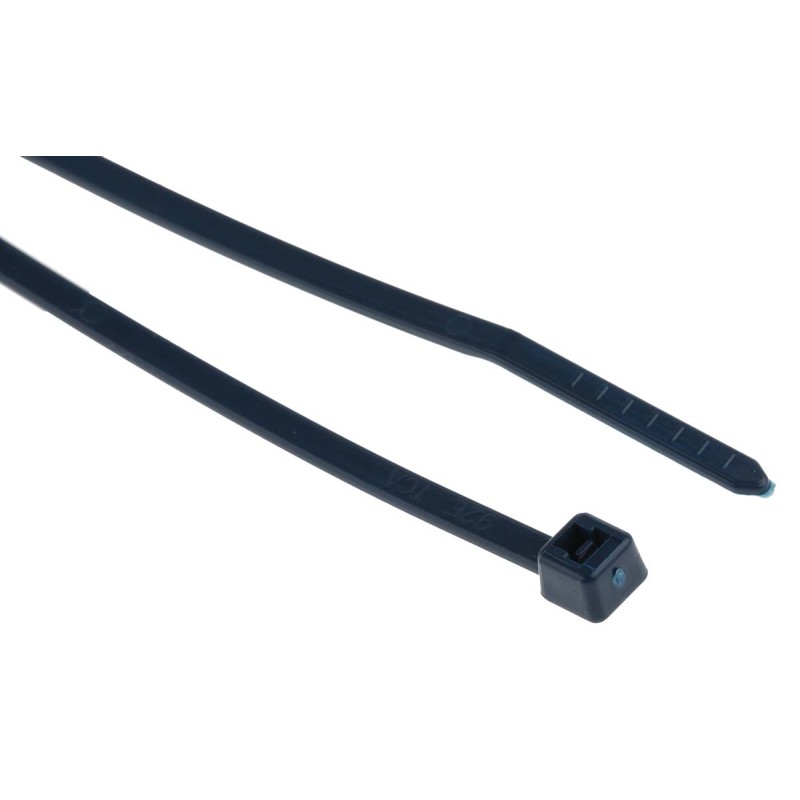 1 Bag of 100 - HellermannTyton Cable Tie, 100mm x 2.5 mm, Blue Metal Detectable, Pk-100