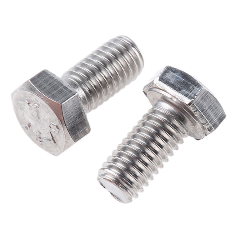 1 Bag of 100 - Plain Stainless Steel Hex, Hex Bolt, M5 x 10mm