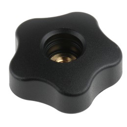 1 Pack of 5 - Elesa 69956 Black Multiple Lobes Clamping Knob, M8, Threaded Through Hole