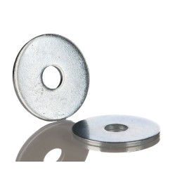 1 Bag of 100 - Bright Zinc Plated Steel Mudguard Washers, M6