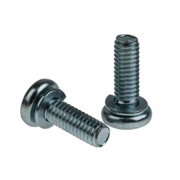 1 Bag of 100 - RS PRO M4 x 12 mmmm Zinc Plated Steel Pan Head Sems Screw, Spring Washer