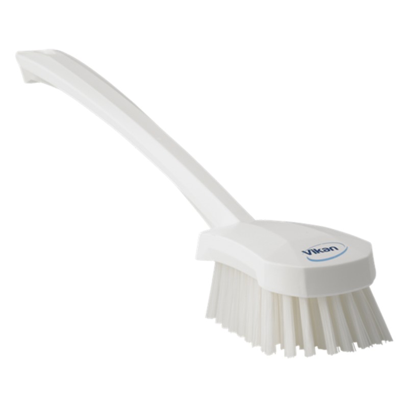 1 pcs - Vikan Hard Bristle White Scrubbing Brush, 36mm bristle length, Polyester bristle material