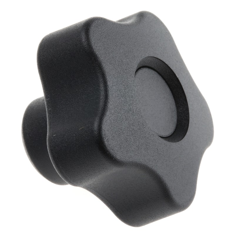 1 Pack of 5 - Elesa 69893 Black Multiple Lobes Clamping Knob, M6, Threaded Hole