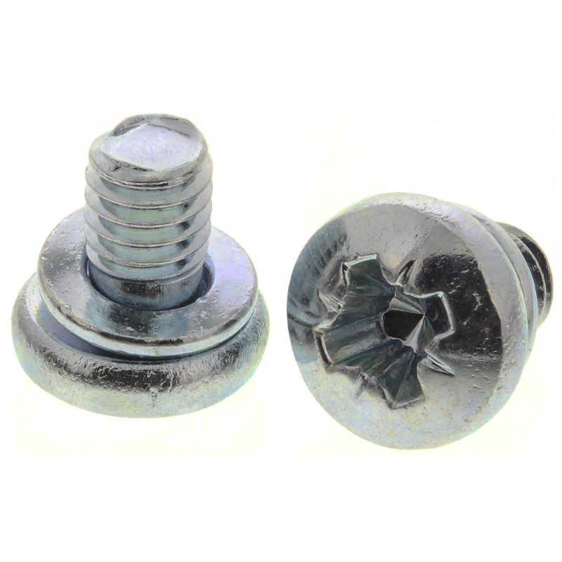 1 Bag of 100 - RS PRO M4 x 6 mmmm Zinc Plated Steel Pan Head Sems Screw, Spring Washer